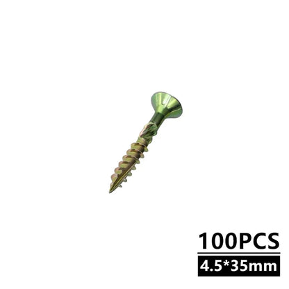 100Pcs/Pack 35mm 45mm 60mm 80mm Self-tapping Screw M5 Flat Head Torx T25 Screws Galvanized Woodworking Screws Hardware Tools