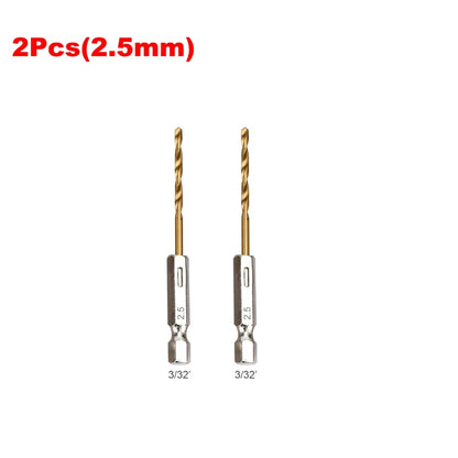13PCS 1.5mm-6.5mm Drill Bit Set Titanium Coated High Speed Steel Hex Shank Hole Opener For Wood Plastic Aluminum