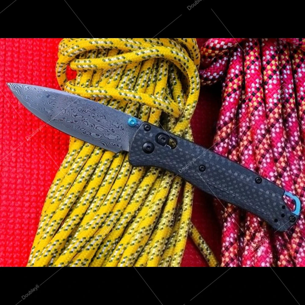 Multi-style Lightweight Folding Knife Ideal Gift for Men Outdoor Adventures Hiking Camping Casual Use - BM 535 Damascus Steel Knife Carbon Fiber Handle