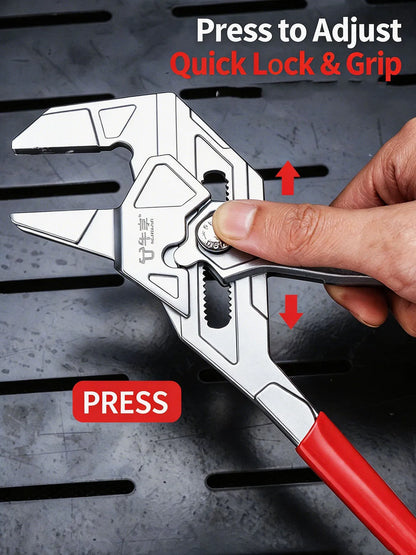 Quick Adjust Water Pump Pliers Adjustable Pipe Wrench Self Locking Plumbing Tool for Household DIY Faucet Manual Clamping