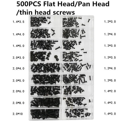 500pcs Mini Screw Nuts Micro Laptop Computer Assemble Repair Screws Fastener Set For Repairing Sunglasses Phone