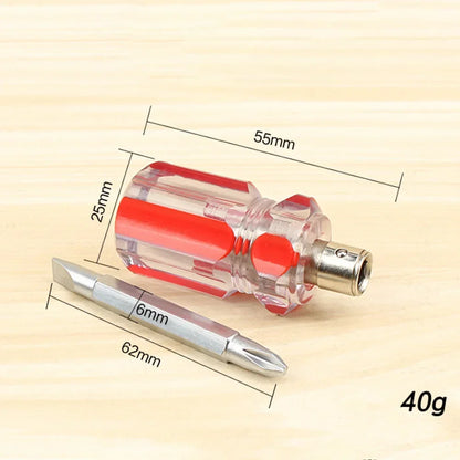 1pc Short Handle Screwdriver Set Portable Encapsulation/Crystal Radish Handles Flat Crosshead Screwdrivers For Repairing Tools