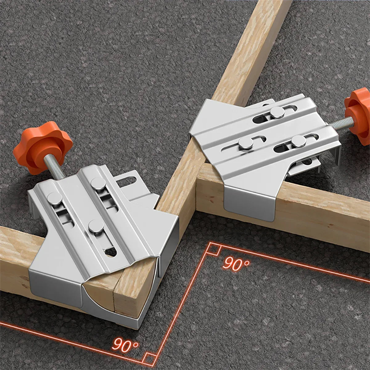 Corner Clamp Steel 90 Degree, Right Angle Clamp Carpenter Quick Splicing Clamp With Adjustable Swing Jaw for DIY Framing Welding
