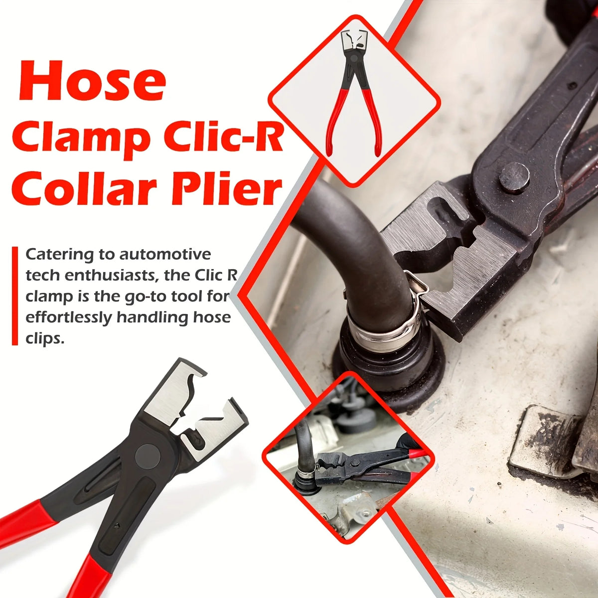 Professional Hose Clamp Pliers- Fuel Line Disconnection and Removal Tool Kit for Auto Repair