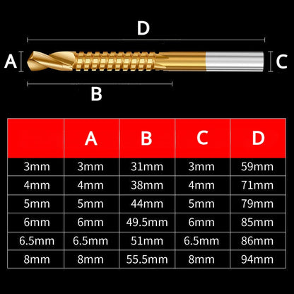 6-Piece HSS Twist Drill Bits 3-8mm for Wood Metal Plastic
