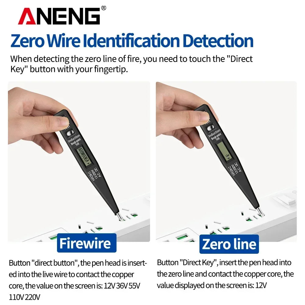 ANENG VD500 Digital Voltage Tester Pen 12-250V AC/DC Breakpoint Detection  Non-contact Induction Portable Circuit Testing Tool