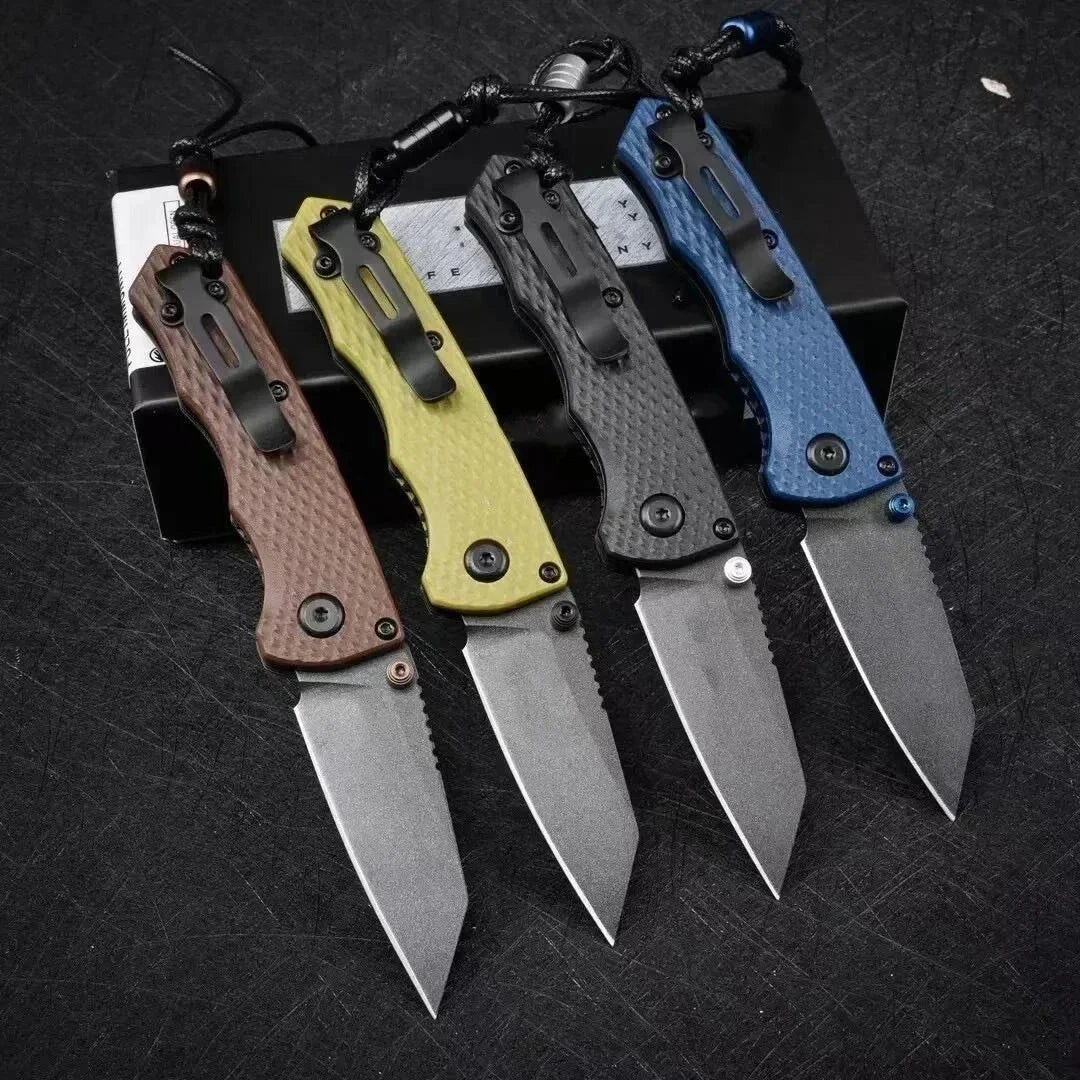 BM 290 Multi-color Pocket Folding Knife D2 Steel Blade Outdoor Portable Camping EDC Equipment Multi-function Carving Knife