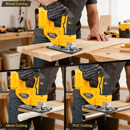 Electric Goddess Cordless Curve Saw 45 Degree Bevel Cutting Woodworking Chainsaw Cutting Metal Wood For Dewalt 20V Battery Pin