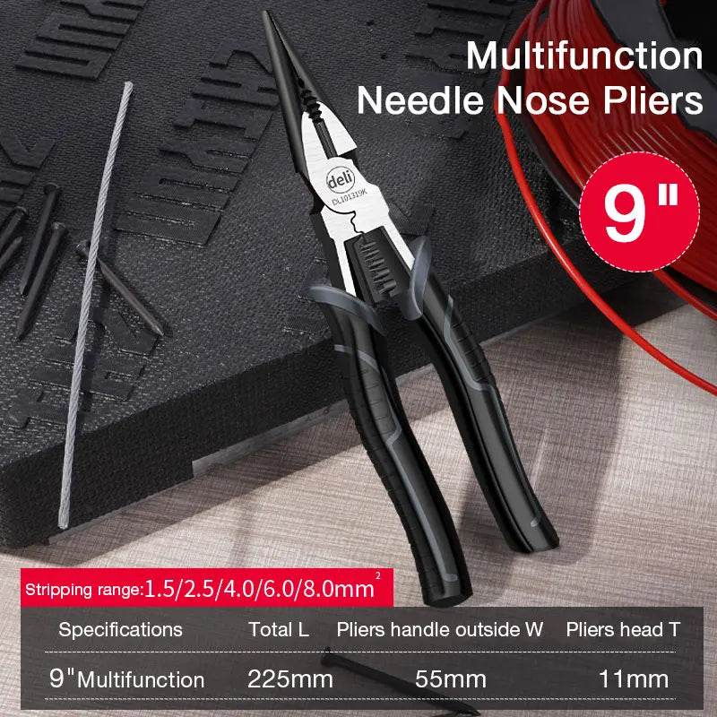 Multi-Functional Pliers Set 6-9 Inch Wire Cutter Needle Nose