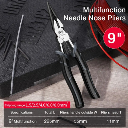 Multi-Functional Pliers Set 6-9 Inch Wire Cutter Needle Nose