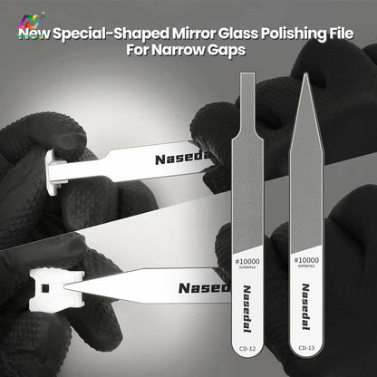Nasedal 7Pcs Glass Files 320-10000 Grits Ultra Fine Mirror Sanding for Gundam Scale Model 3D Print Plastic Resin Polishing Tools