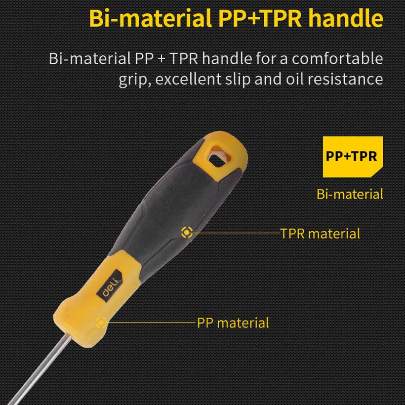 Deli 1 Pcs PH0/PH1/PH2/PH3 Magnetic Philips Screwdriver Household Precision Screw Driver Electrician Portable Repair Hand Tools