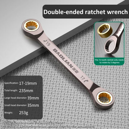 1Pc Dual-use Torx Wrench 6MM-27MM Dual Directional Plum Blossom Ratchet Wrench Universal Spanners for Car Repair Tools Hand Tool