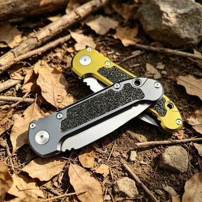 EDC Portable Folding Knife D2 Blade Aluminum Handle Closes Nicely Daily Box Opening Outdoor Hiking Camping Fishing Mountain Climbing Survival Rescue Multi‑functional High Hardness Wear‑resistant Tool