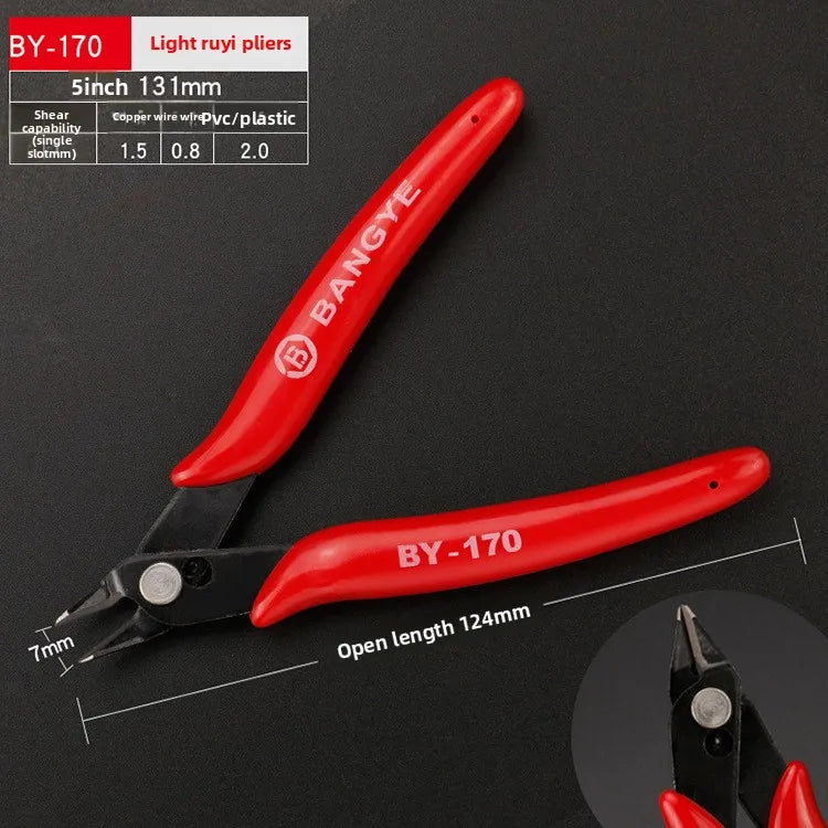 Mini Pointed Nose Pliers Model Pliers,1 Pair,Wire and Cable Cutter,Metal,Horizontal Pliers,Convenient, Durable and Reliable Tool