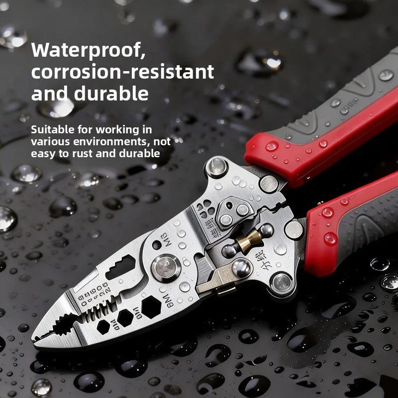 Foldable Wire Stripping Pliers Crimping Tool - Multifunctional Electrician Pliers, Professional-Grade Electrician Tool