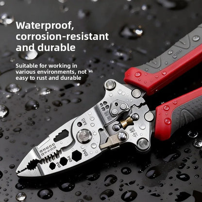 Foldable Wire Stripping Pliers Crimping Tool - Multifunctional Electrician Pliers, Professional-Grade Electrician Tool