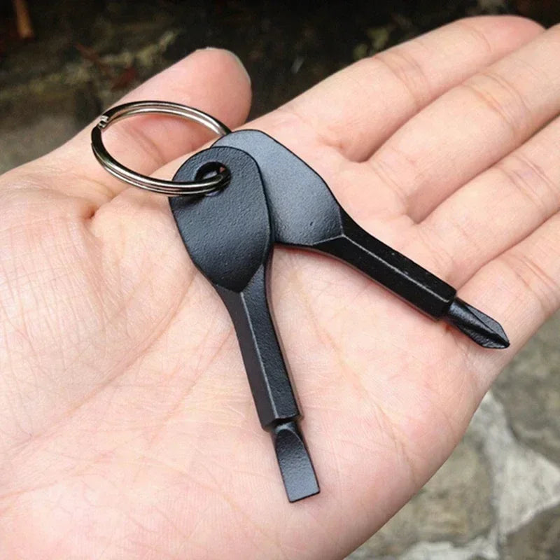 Pocket Maintenance Tool Multifunctional Portable Keychain Precision Cast Steel Micro Flat Head Screwdriver
