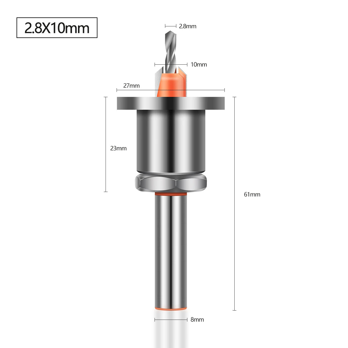 8mm Shank Countersink Drill Bit With Stop Alloy Head Taper Hole Step Drill For Wood Screw Installation Woodworking Drilling