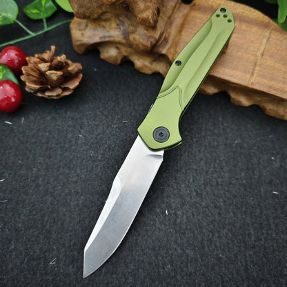 9400 Aluminum Handle Folding Knife V-shaped Knife Grinding, Single-handed Operation- Practical Cutting Knife High-hardness D2 Blade - Daily Portable Fruit Knife - Essential Cutting Knife for Outdoor Camping and Exploration