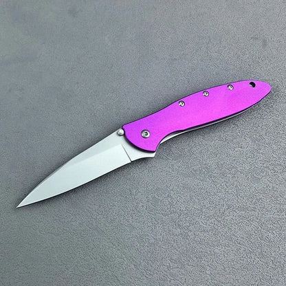 KS Leek 1660 Aluminum Folding Knife 8Cr13Mov Blade EDC Knife Window Breaker Self-Defense Tool Outdoor Fishing Knife Men's Gifts
