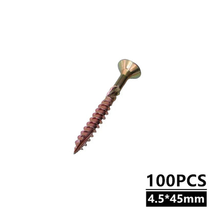 100Pcs/Pack 35mm 45mm 60mm 80mm Self-tapping Screw M5 Flat Head Torx T25 Screws Galvanized Woodworking Screws Hardware Tools