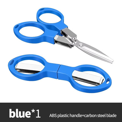 1pc Mini Carbon Steel Folding Scissors – Portable Fishing Line Cutter & Multifunctional Sewing Thread Trimmer for Tackle Box