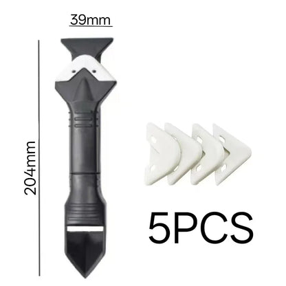 5 in 1 Multi-function Scraper Tool Sealant Finishing Tool Caulk Remover & Glass Glue Angle Scraper for Bathroom Kitchen Floor