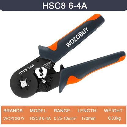 Ferrule Crimping Tool or Tool Kit,HSC8 6-6A/6-4A Ratchet Mini Electrical Clamp,for Tubular Terminal,WOZOBUY Brand Hardware Tool