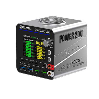 MECHANIC Power 200 Multi-Port Fast Charger+Adjustable Power Supply 200W for Smartphone Tablet Repair Fast Charging Testing Tools