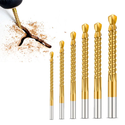 6-Piece HSS Twist Drill Bits 3-8mm for Wood Metal Plastic