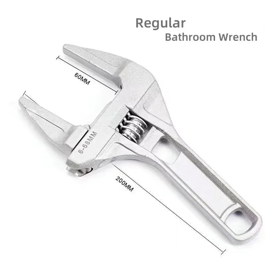 Multifunctional Bathroom Wrench High Carbon Steel Short Handle Wrench Large Opening Faucet Sink Water Heating Installation Tool