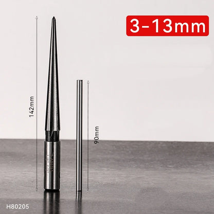 3-13/5-16 mm T Handle Taper Reamer Set,6 Fluted Chamfer Reaming Guitar Bridge Pin Hole Handle Tapered Reamers Woodworker Tool