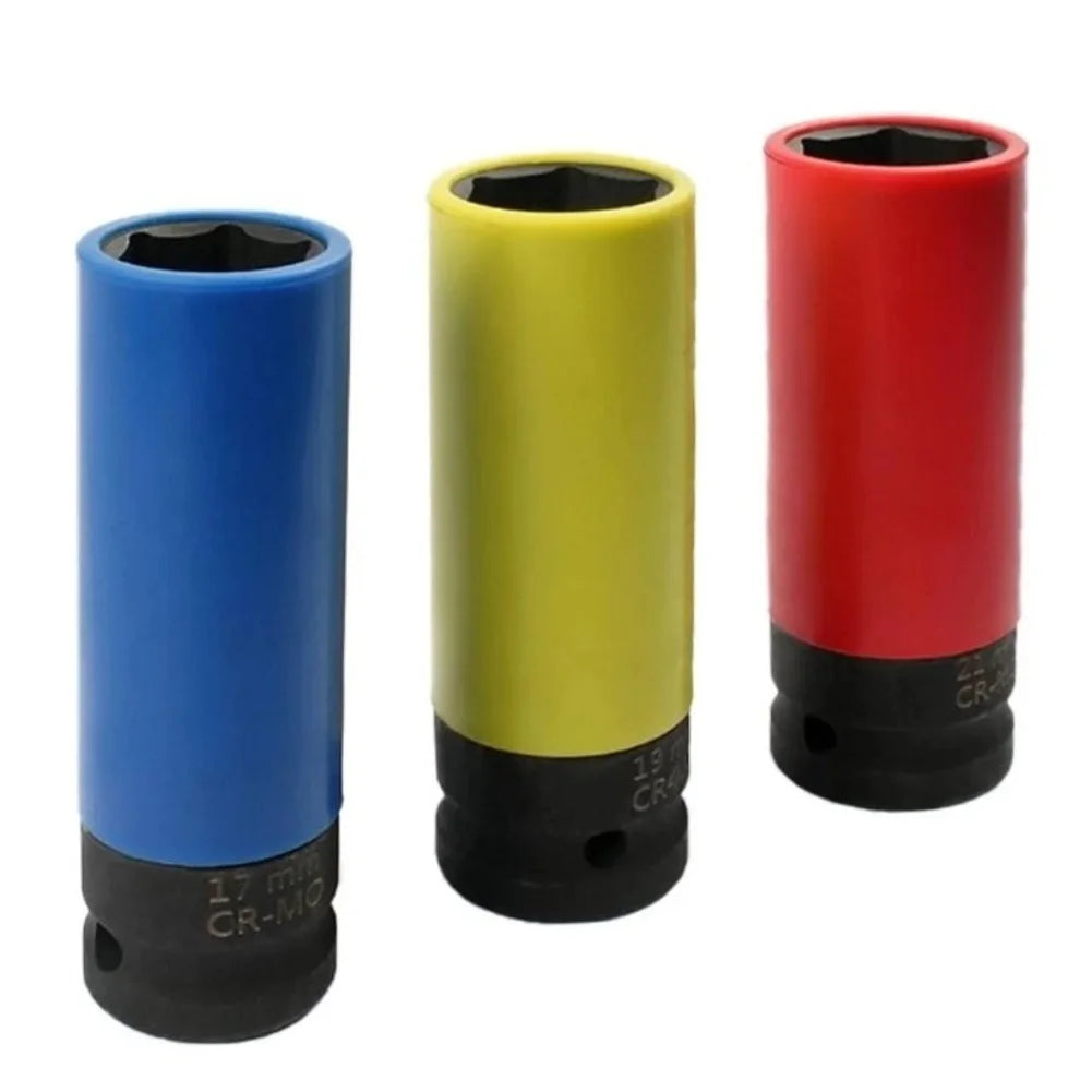 17/19/21mm Hex Sockets Pneumatic Wrench Tire Screw Sleeve Drive Wheel Protector Impact 1/2 Inch Sleeve Nut Socket Tool
