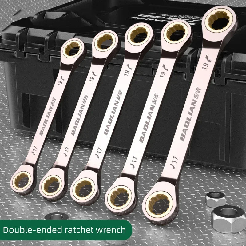 1Pc Dual-use Torx Wrench 6MM-27MM Dual Directional Plum Blossom Ratchet Wrench Universal Spanners for Car Repair Tools Hand Tool