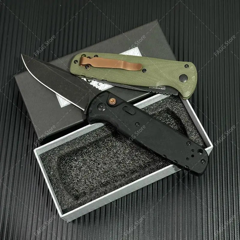 4300BK-02 CLA Folding Pocket Knife - 3.4" CPM-Magnacut DLC Blade, G10 Handle with Pocket Clip, EDC Outdoor Tool