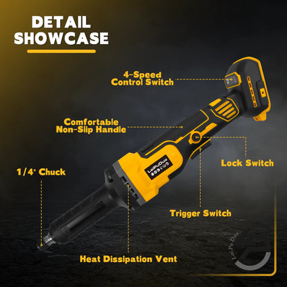 Brushless Electric Die Grinder 4 Variable Speed Cordless Grinder Metal Grinding Polishing Deburring For Dewalt 20V Battery Pin