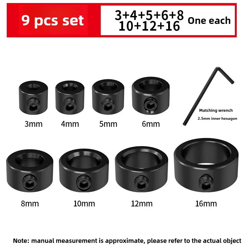 Drill Stoper Collar Set Stop Bit Ring Shaft Limit Metric Lock Steel Press Depth Ajustable Positioner Hole Guide Woodwork Tools