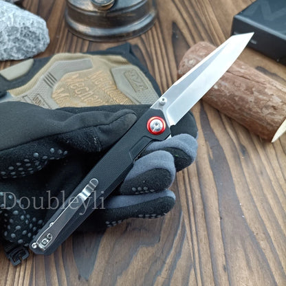EDC Folding Knife with Clip Lightweight Pocket Knife G10 Handle Multi-functional  Adventure Rescue Cutting Knife Good Gift Items