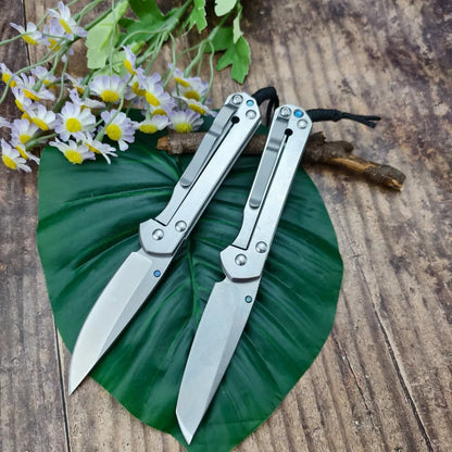 CR Durable Folding Knife 440C Blade 420 Steel Handle Handmade Suitable for Outdoor Camping Daily Emergency Carrying Men's Gifts.