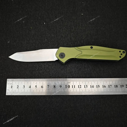 9400 Aluminum Handle Folding Knife V-shaped Knife Grinding, Single-handed Operation- Practical Cutting Knife High-hardness D2 Blade - Daily Portable Fruit Knife - Essential Cutting Knife for Outdoor Camping and Exploration
