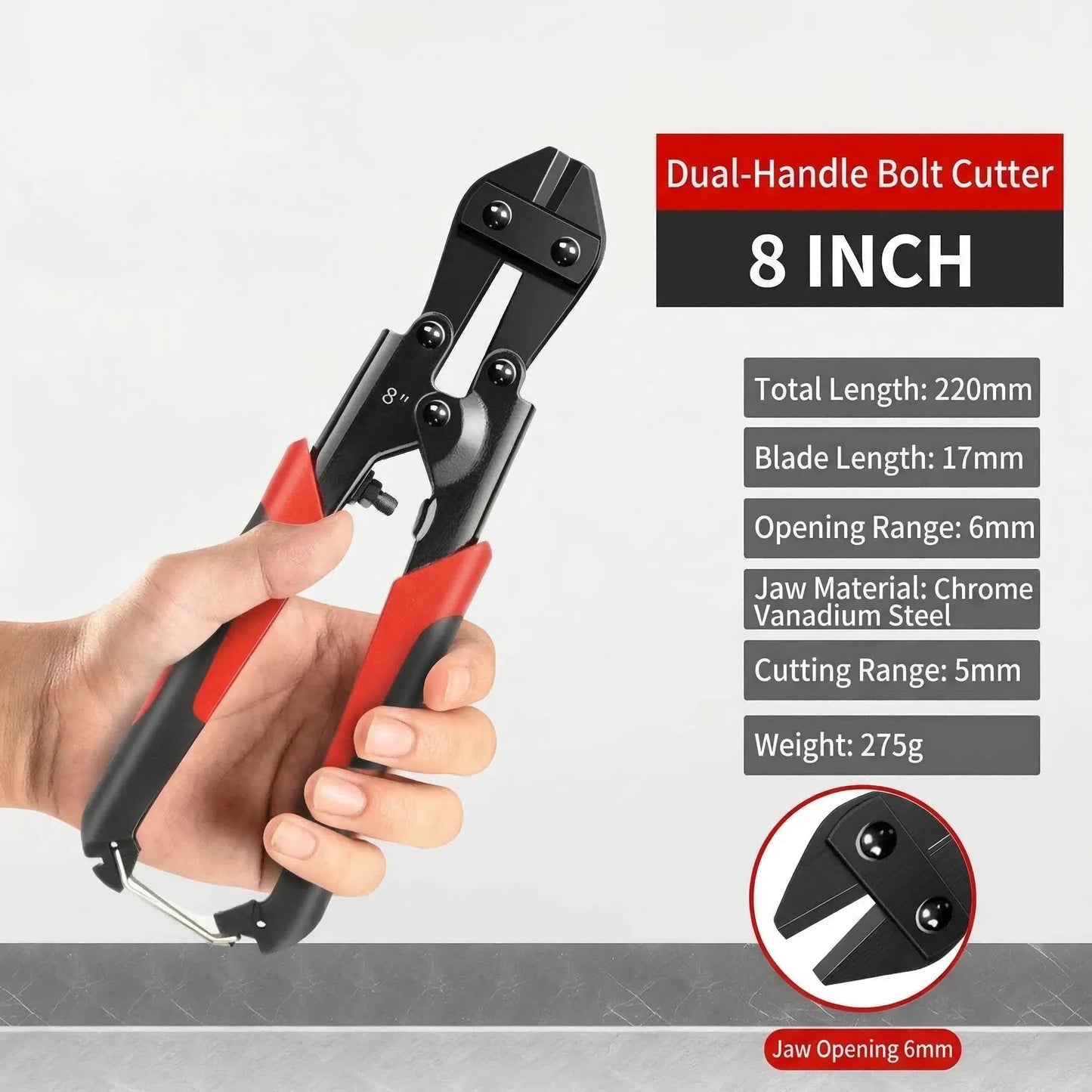 8 Inch Manual Bolt Cutters Multi-Function Wire Cutters for Electricians Steel Bar Iron Wire Cutting Pliers Hardware Tools