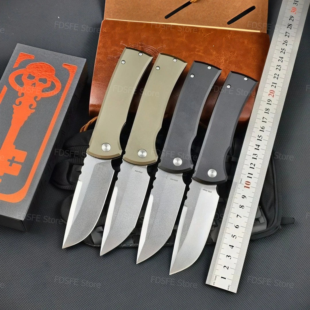 229 Premium D2 Steel Folding Knife with T6 Aluminum Handle, Lightweight Portable EDC Outdoor Utility Knife, Non-slip Cutting Tool, Perfect for Camping, Hiking, Fishing, Traveling and Daily Outdoor Household Tasks