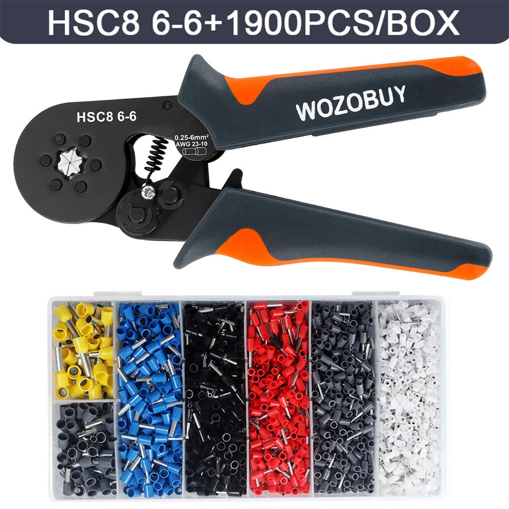 Ferrule Crimping Tool or Tool Kit,HSC8 6-6A/6-4A Ratchet Mini Electrical Clamp,for Tubular Terminal,WOZOBUY Brand Hardware Tool
