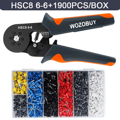 Ferrule Crimping Tool or Tool Kit,HSC8 6-6A/6-4A Ratchet Mini Electrical Clamp,for Tubular Terminal,WOZOBUY Brand Hardware Tool