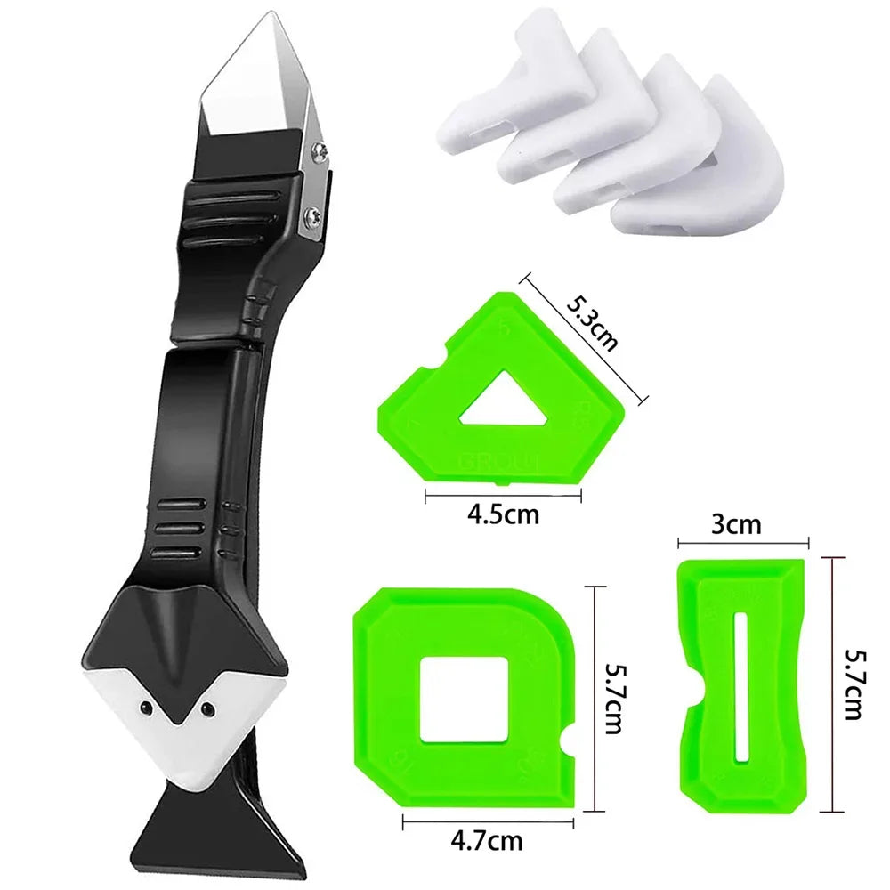 5in1 Silicone Scraper Squeegee Glue Remover Knife Caulking Angle Beauty Crack Trowel Tool Grout Scraper Kit Multifunctional Home