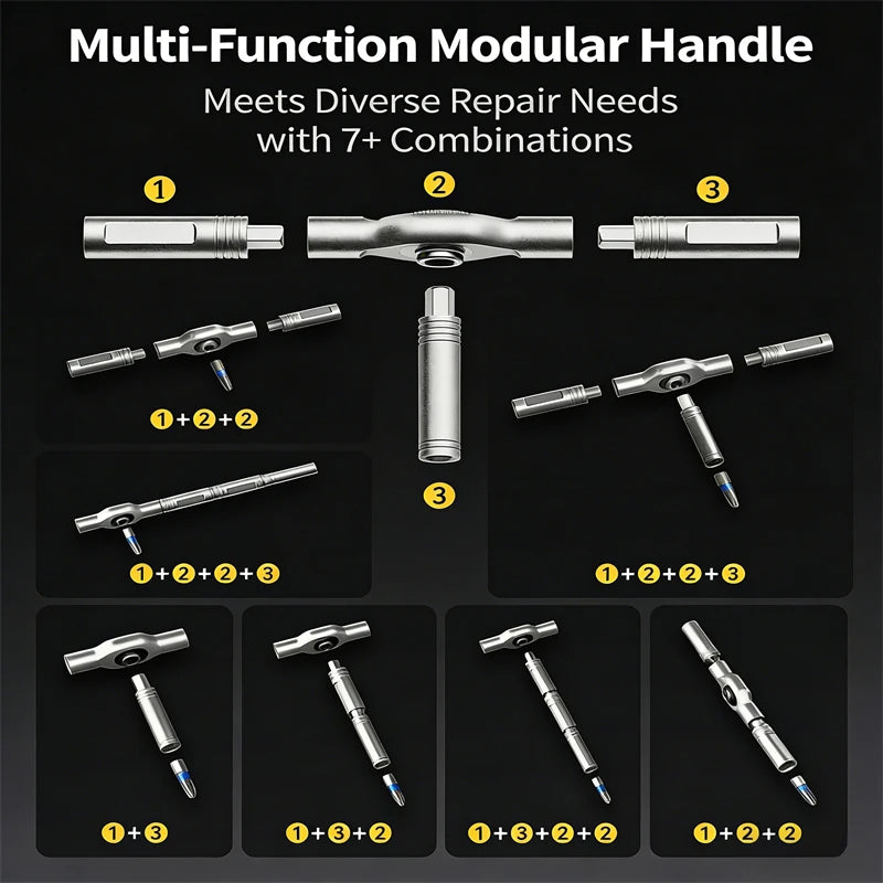 24 in 1 Magnetic Screwdriver Set Magnetic Compact and Portable Ratchet Screwdriver with Reversible High Torque Drive Handle