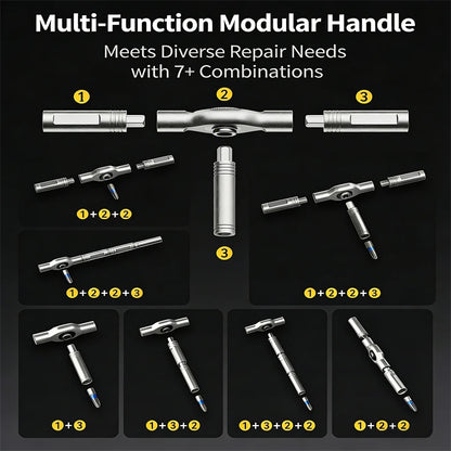 24 in 1 Magnetic Screwdriver Set Magnetic Compact and Portable Ratchet Screwdriver with Reversible High Torque Drive Handle