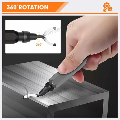 Deburring Tool Metal Handle with 1/10/11 Swivel Blades Burr Removal Reamer Tool for Plastic Metal Copper PVC Resin 3D Printing