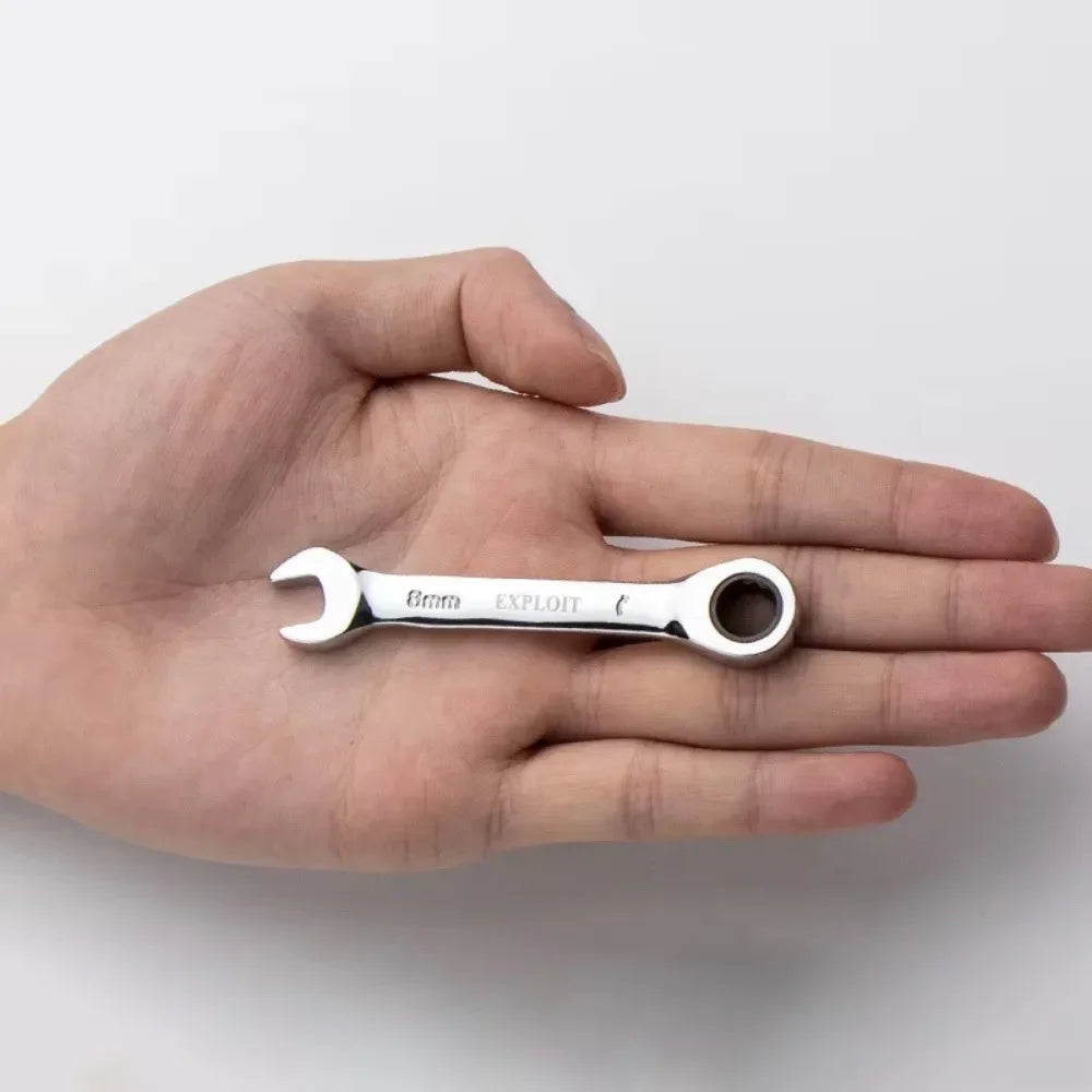 1 PCS Short Handle Quick Ratchet Wrench Opening Torx Dual-purpose Wrench Two-way Labor-saving Auto Repair Hardware Wrench Tool